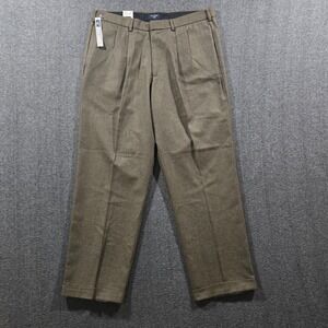 New Dockers Pants‎ Men 38x32 Relaxed Fit Pleated Cuffed Blended Patterned Pant